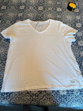 Life Is Good White V-Neck Tee